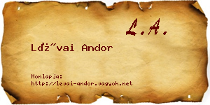 Lévai Andor névjegykártya